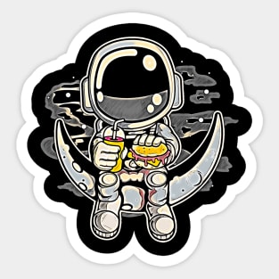 Astronaut Crescent • Funny And Cool Sci-Fi Cartoon Drawing Design Great For Anyone That Loves Astronomy Art Sticker